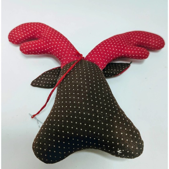 Vintage Handmade Plush Reindeer Ornament Cloth Sewn - Picture 3 of 3